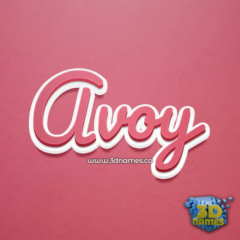 avoy in Red Scribble style - 3D name wallpaper