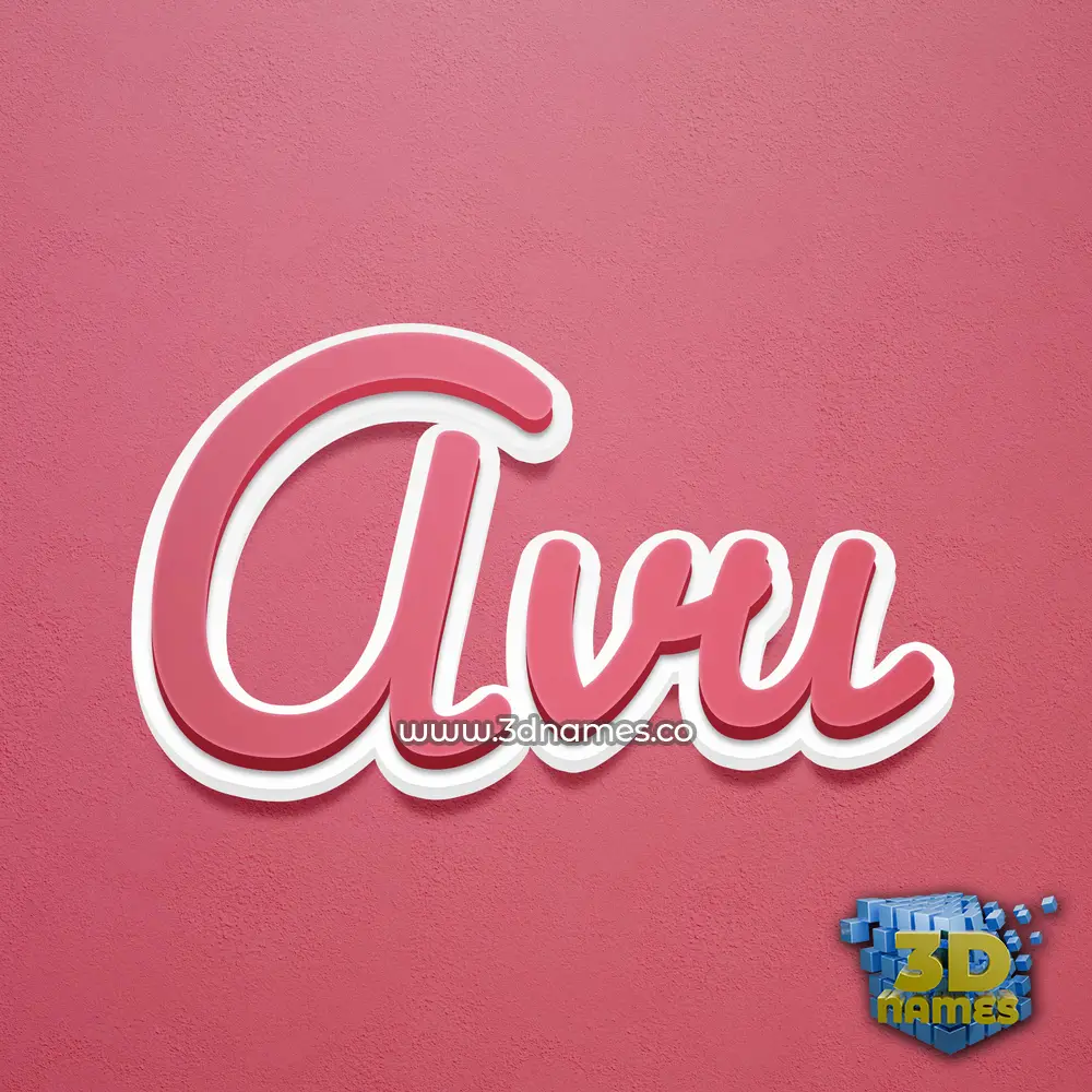avu in Red Scribble style - 3D name wallpaper