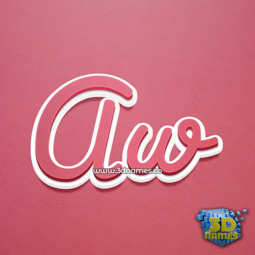 aw in Red Scribble style - 3D name wallpaper