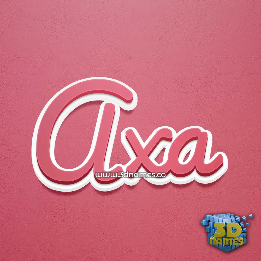 axa in Red Scribble style - 3D name wallpaper