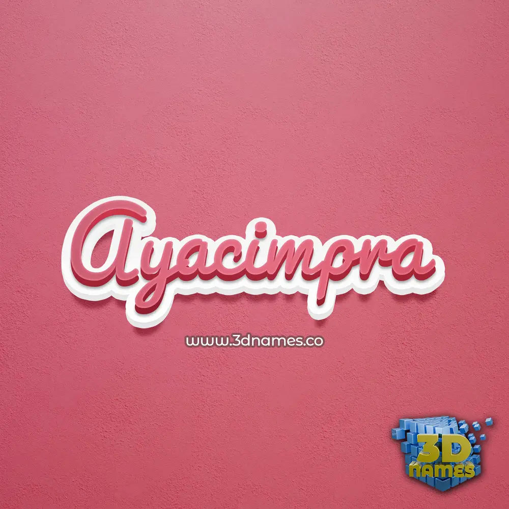 ayacimpra in Red Scribble style - 3D name wallpaper