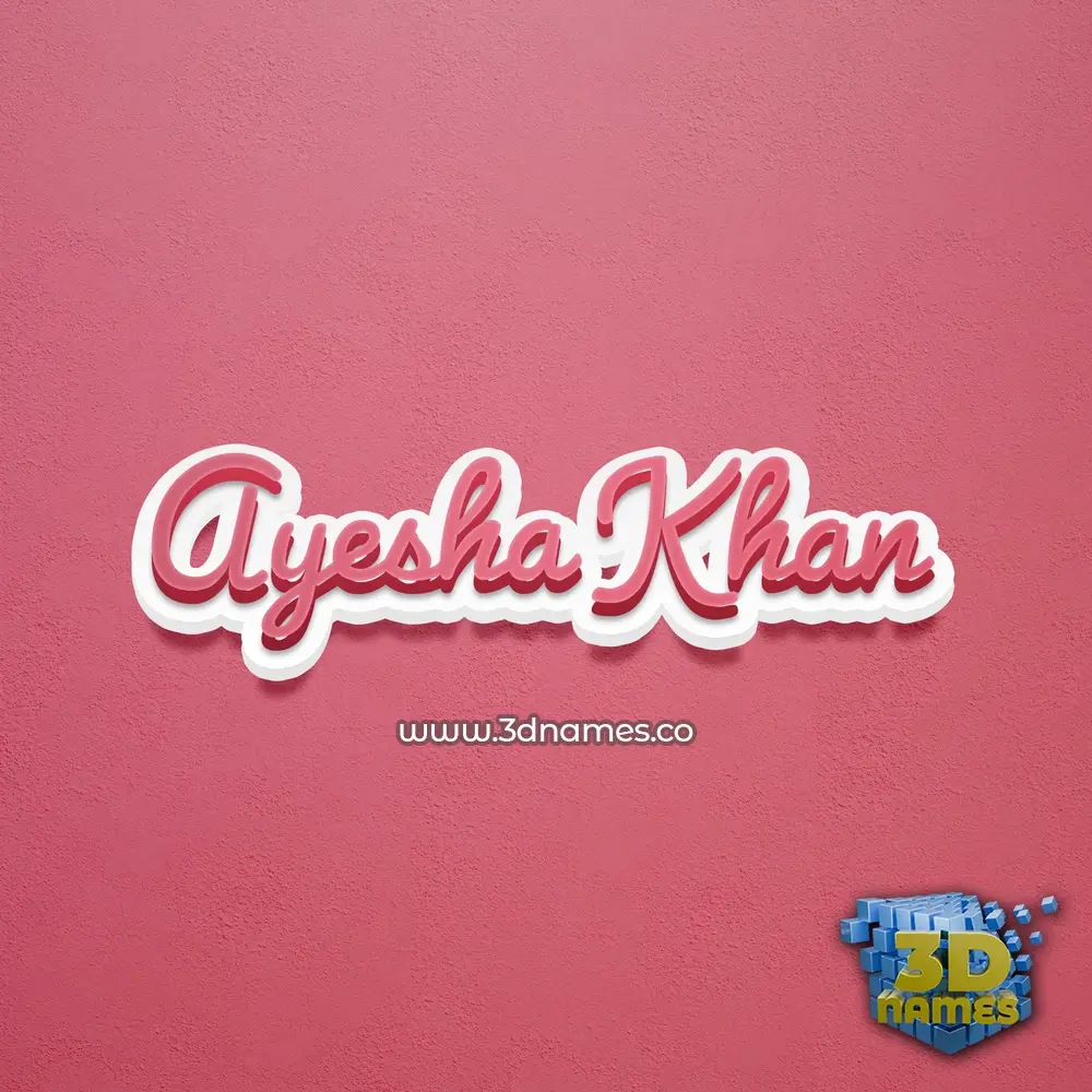 ayesha khan in Red Scribble style - 3D name wallpaper