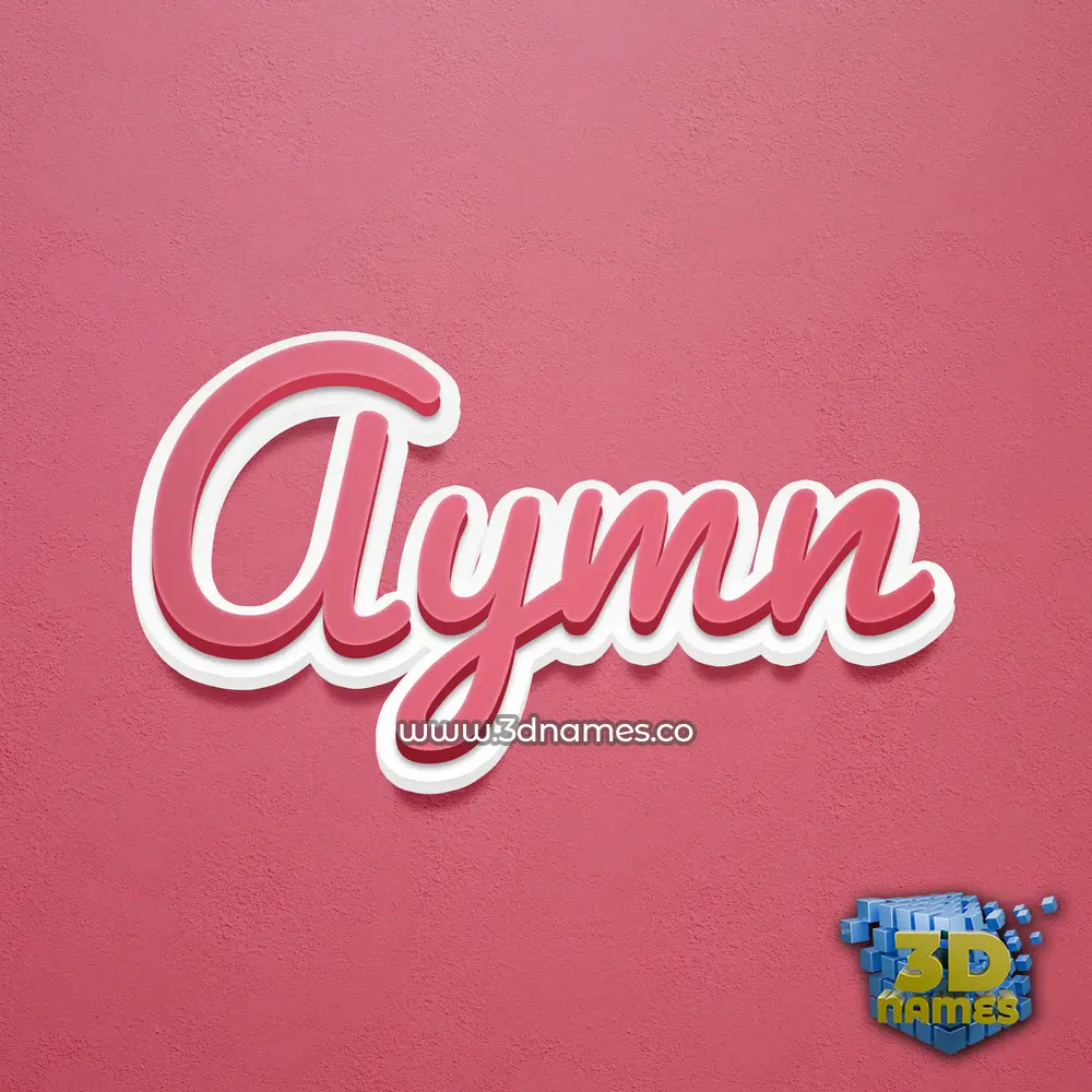 aymn in Red Scribble style - 3D name wallpaper