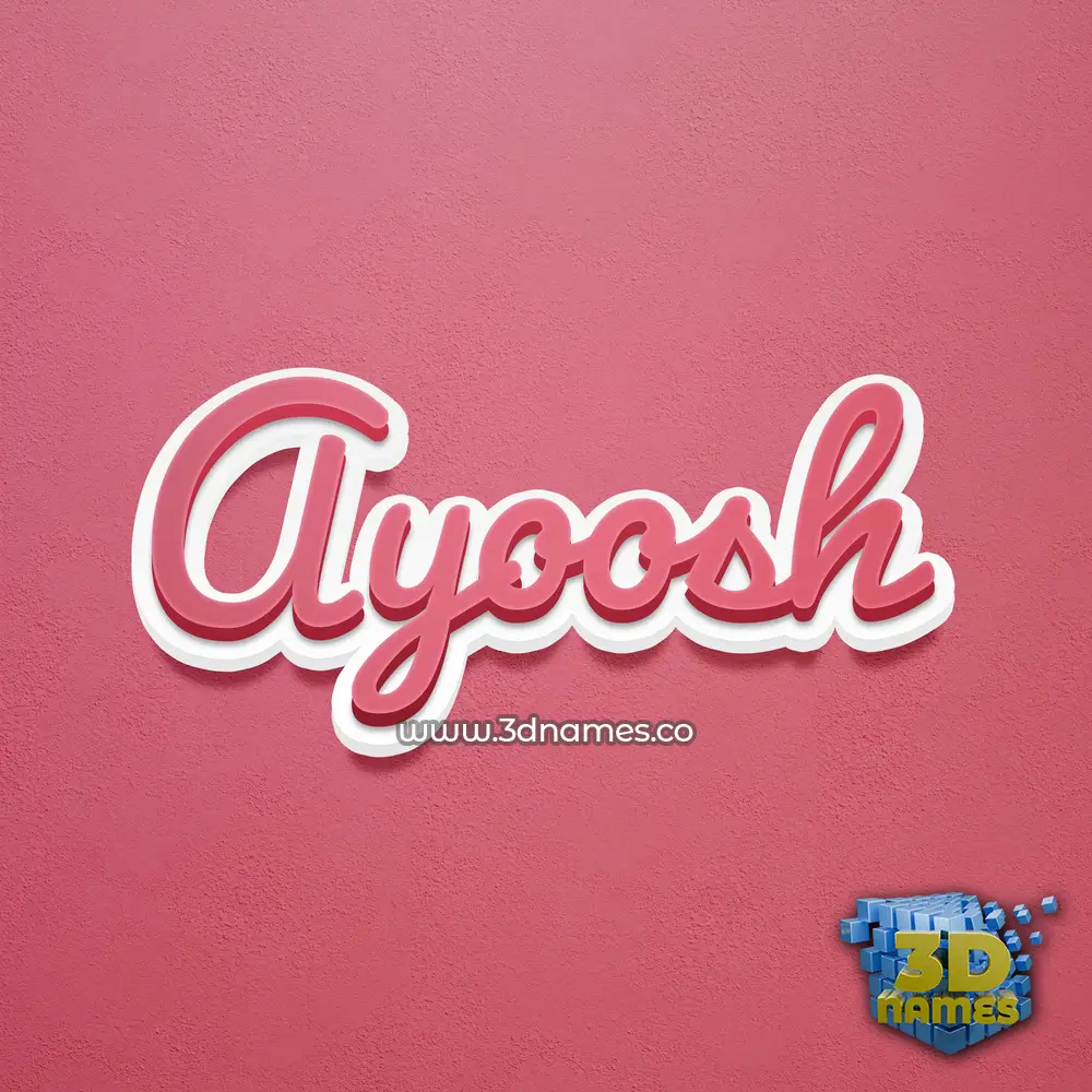 ayoosh in Red Scribble style - 3D name wallpaper