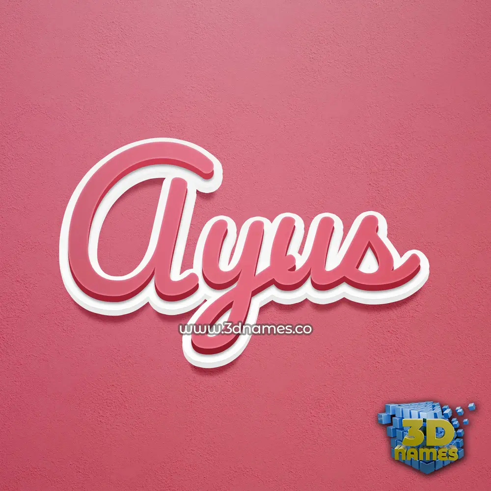 ayus in Red Scribble style - 3D name wallpaper