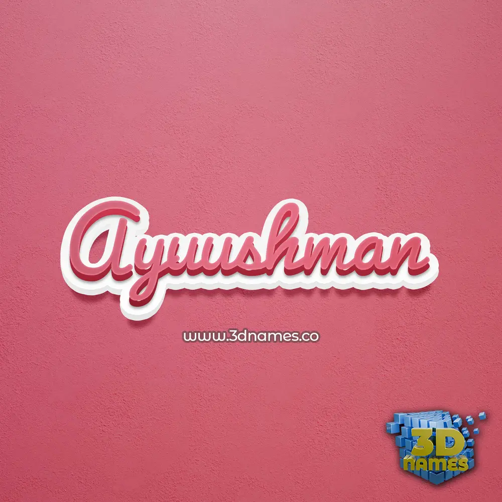 ayuushman in Red Scribble style - 3D name wallpaper