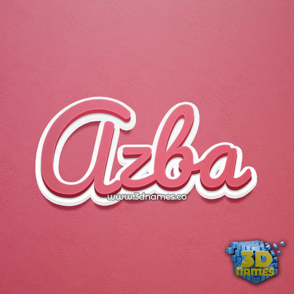 azba in Red Scribble style - 3D name wallpaper
