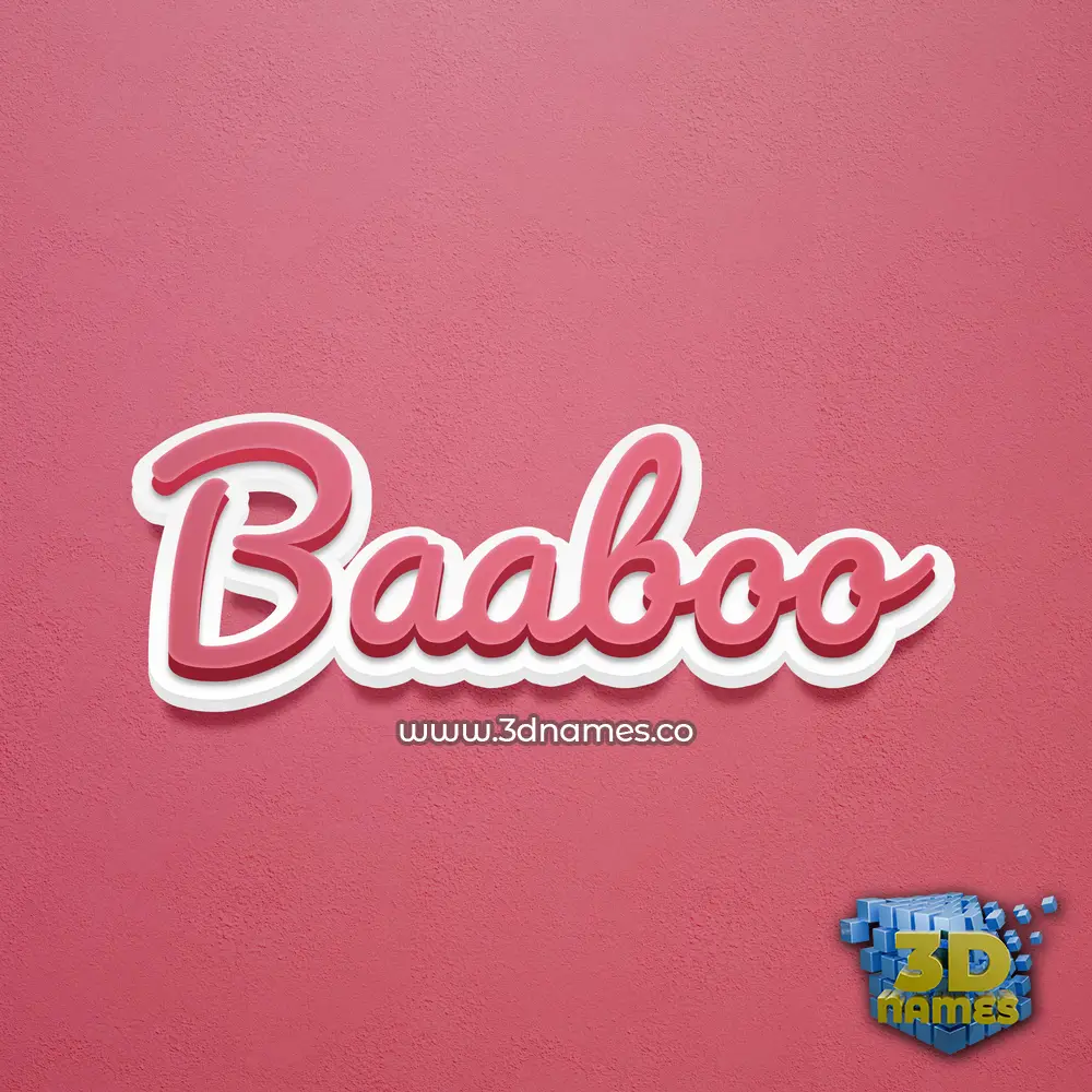 baaboo in Red Scribble style - 3D name wallpaper