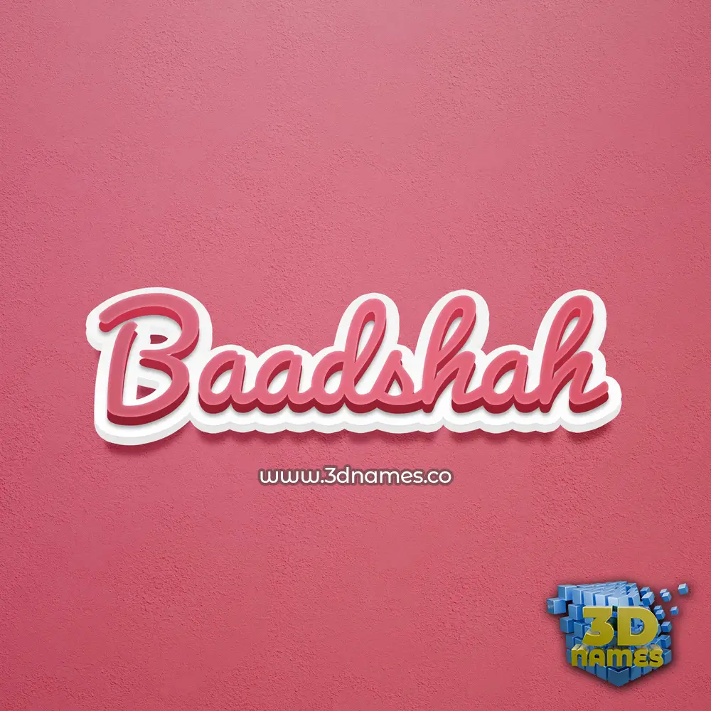 baadshah in Red Scribble style - 3D name wallpaper