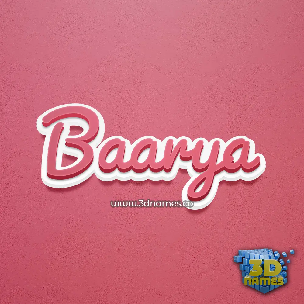 baarya in Red Scribble style - 3D name wallpaper