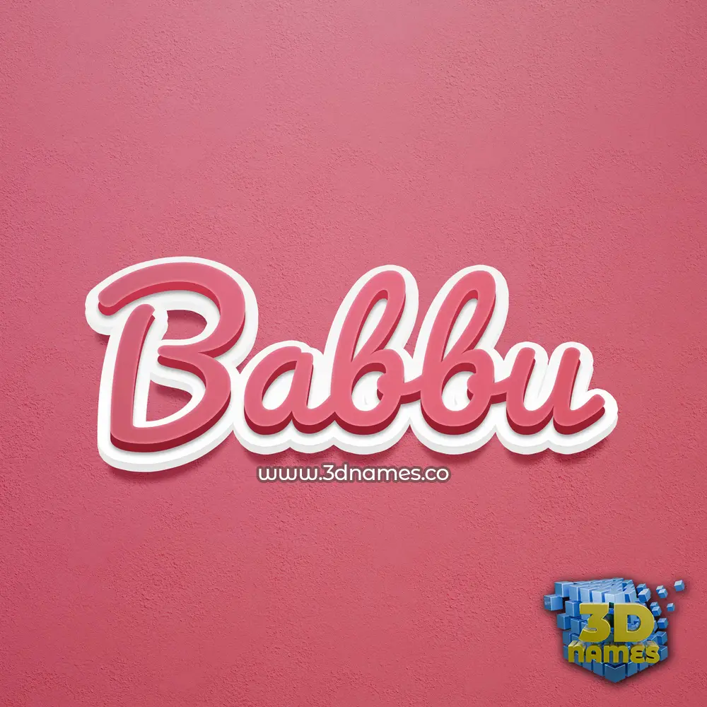 babbu in Red Scribble style - 3D name wallpaper