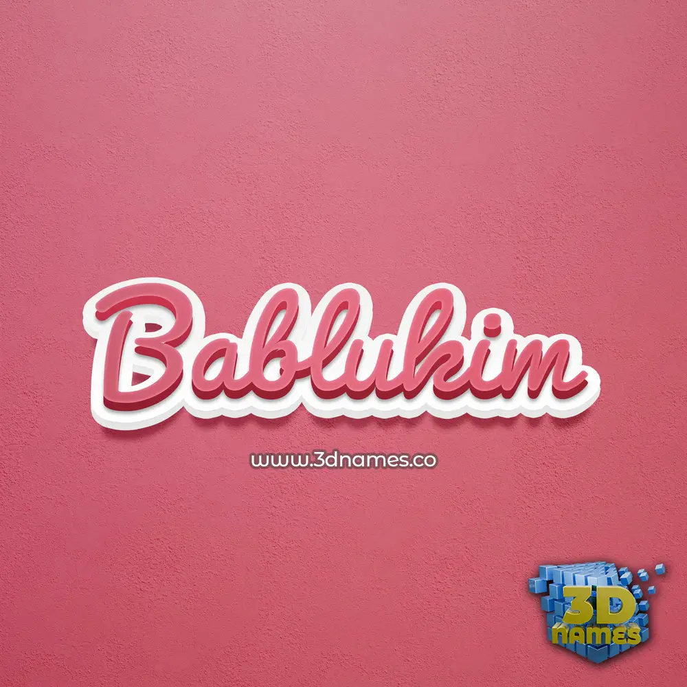 bablukim in Red Scribble style - 3D name wallpaper