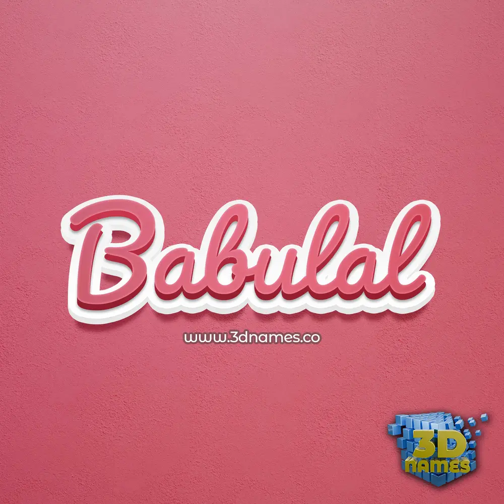babulal in Red Scribble style - 3D name wallpaper