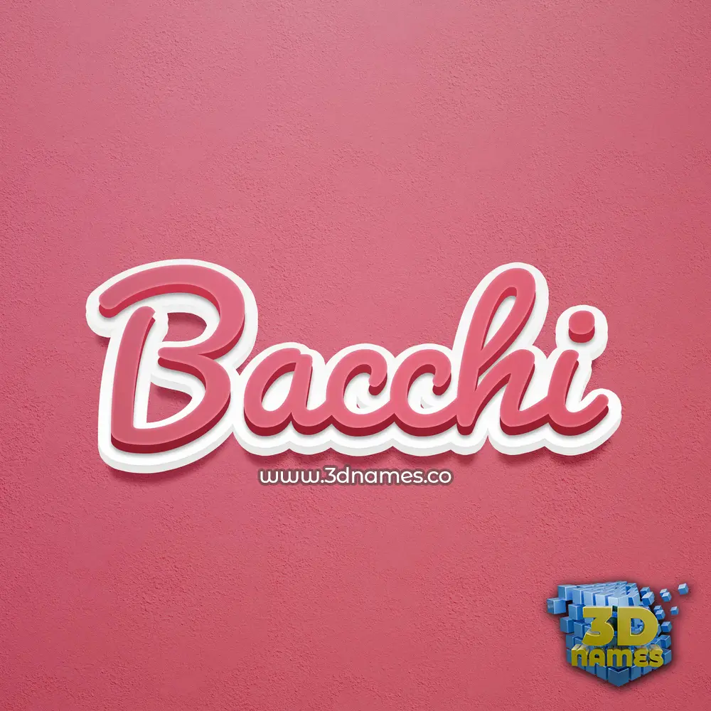 bacchi in Red Scribble style - 3D name wallpaper