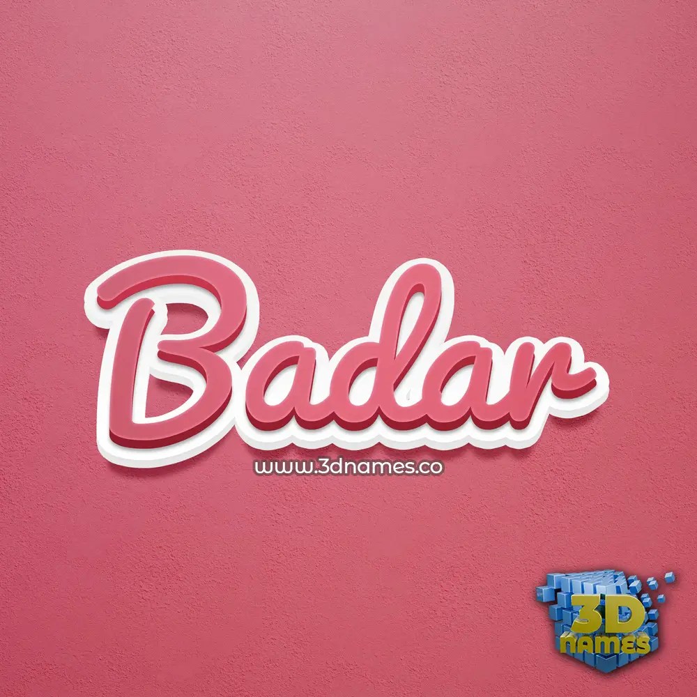 badar in Red Scribble style - 3D name wallpaper
