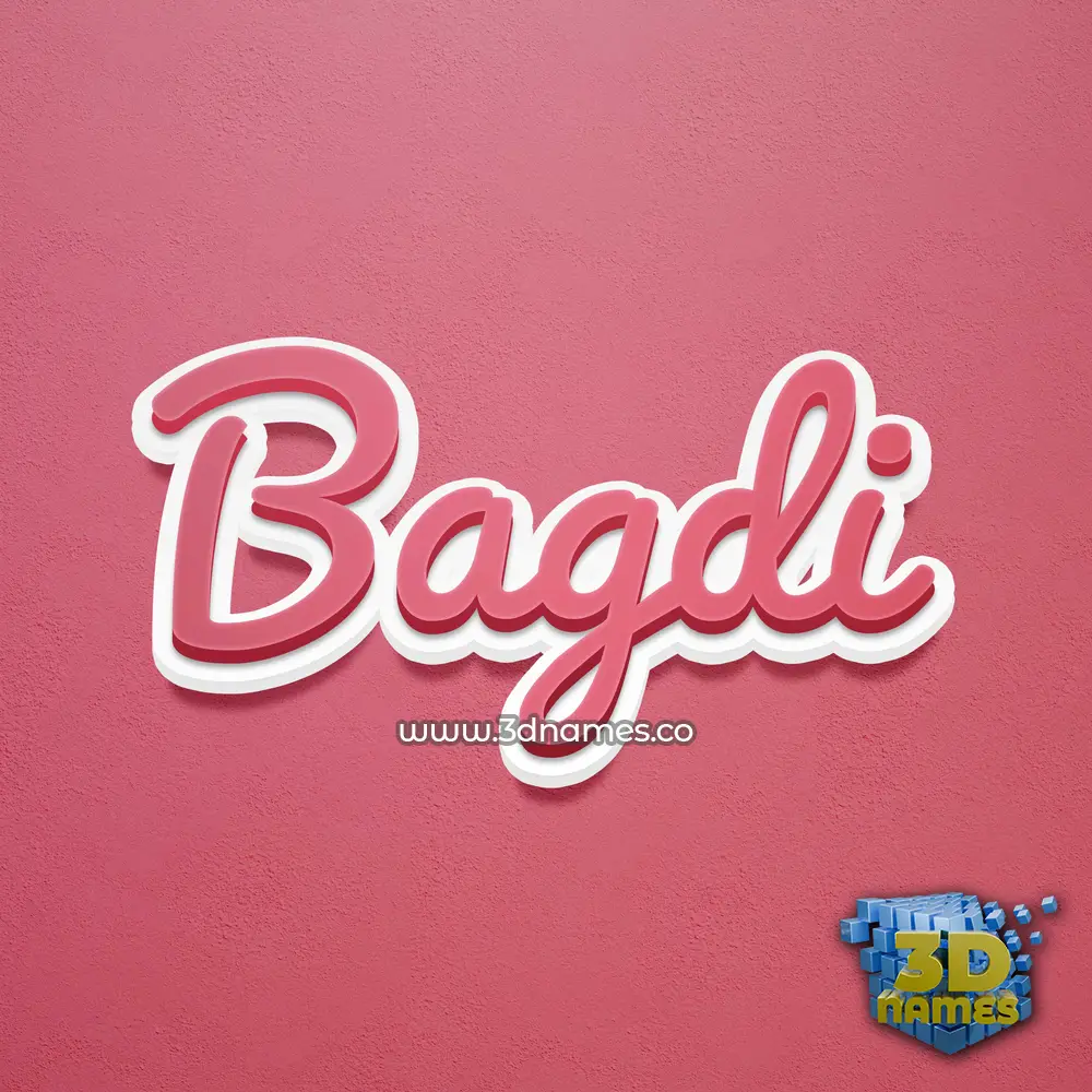bagdi in Red Scribble style - 3D name wallpaper