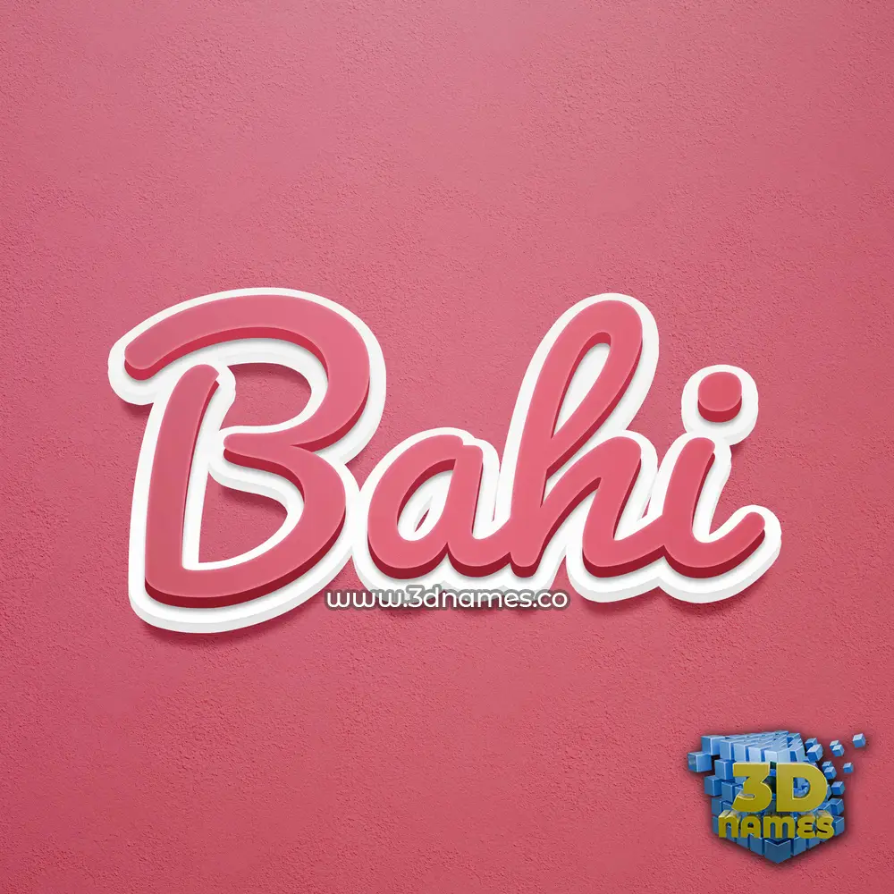 bahi in Red Scribble style - 3D name wallpaper