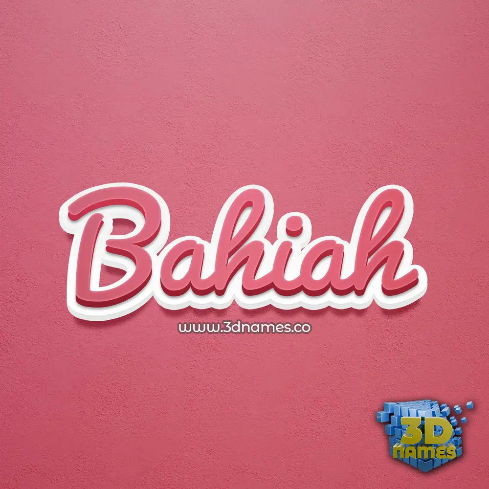 bahiah in Red Scribble style - 3D name wallpaper