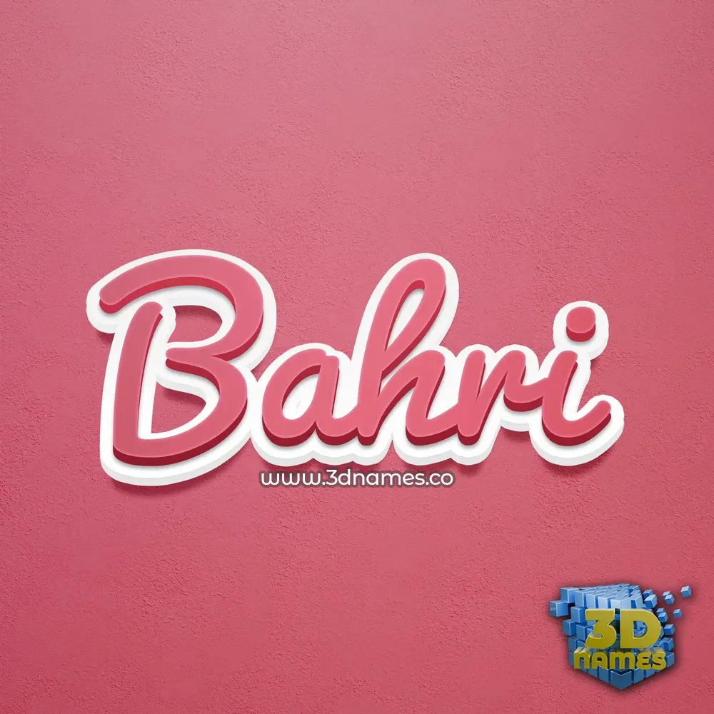 bahri in Red Scribble style - 3D name wallpaper