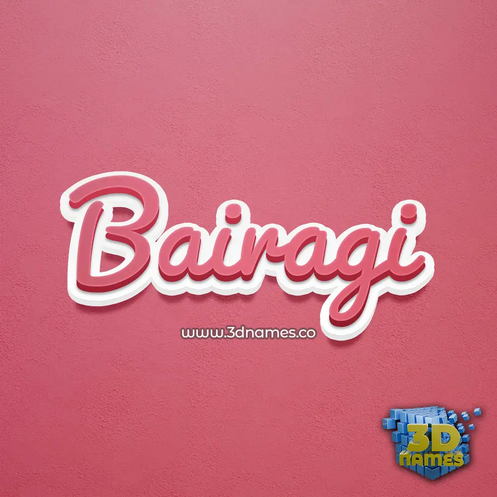 bairagi in Red Scribble style - 3D name wallpaper