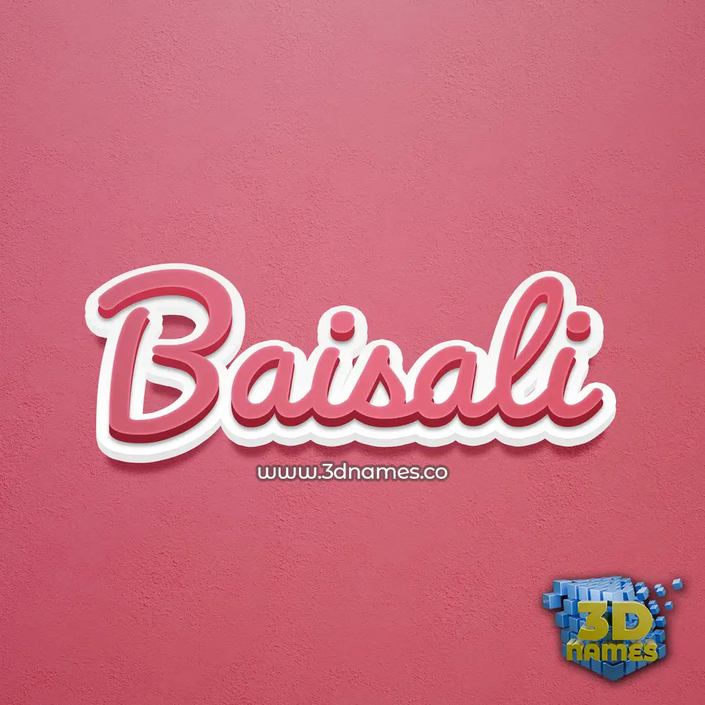 baisali in Red Scribble style - 3D name wallpaper