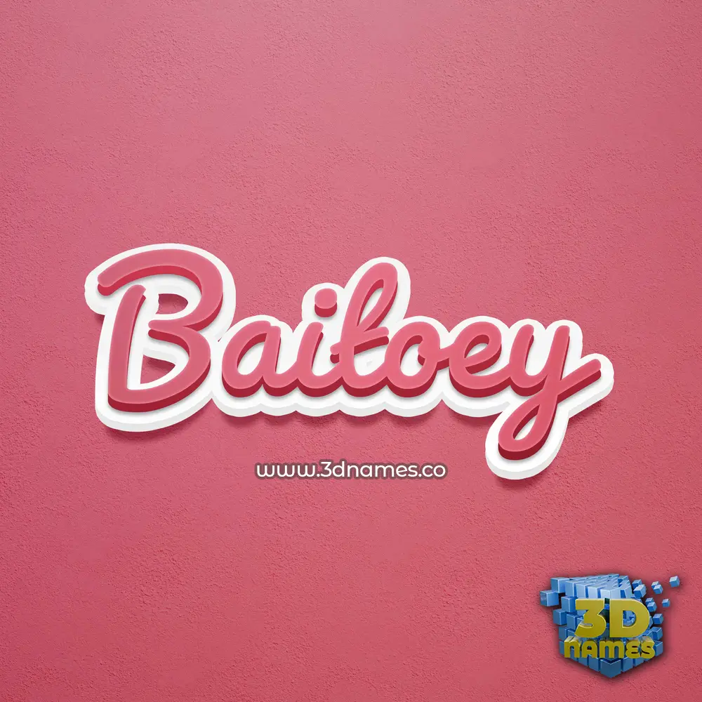 baitoey in Red Scribble style - 3D name wallpaper