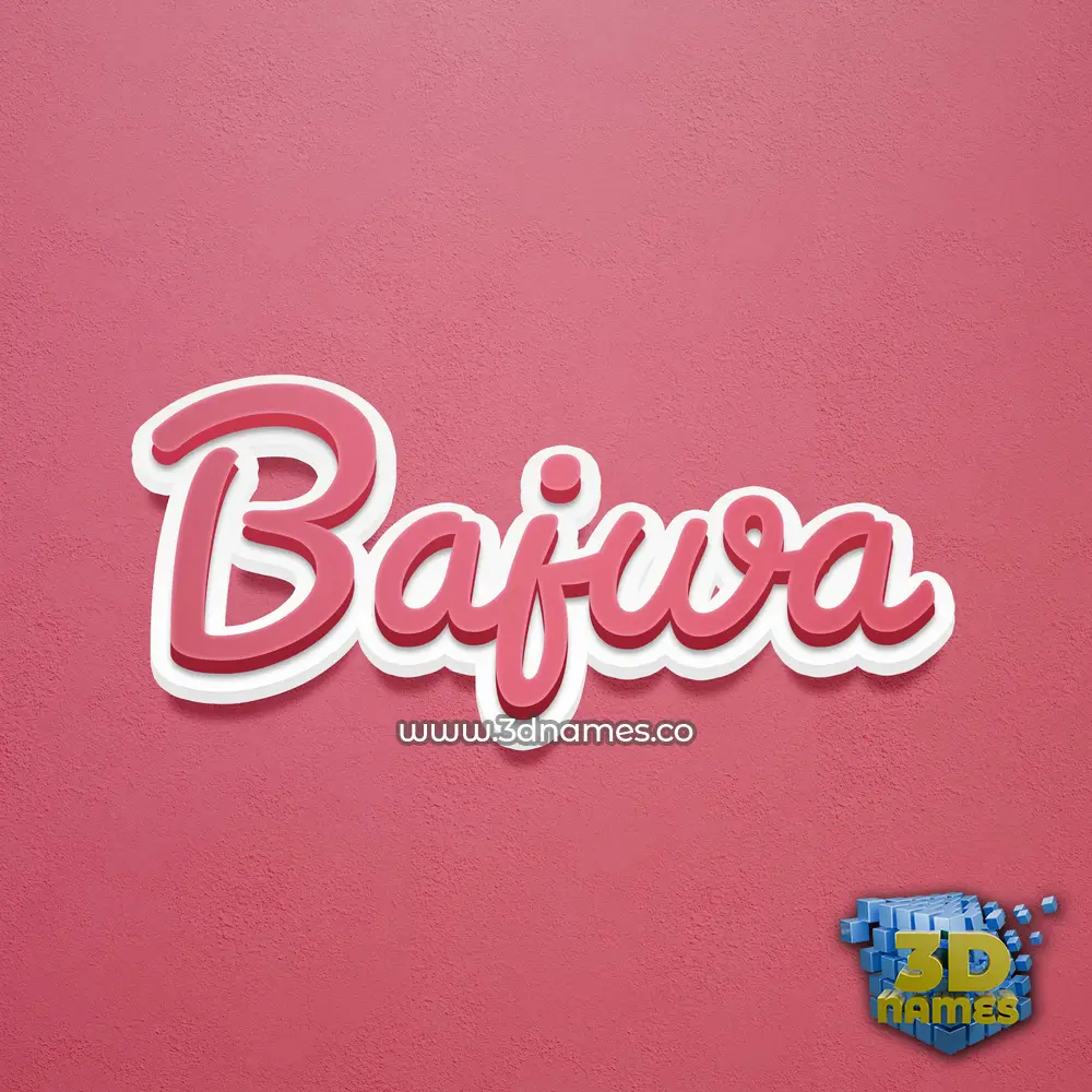 bajwa in Red Scribble style - 3D name wallpaper
