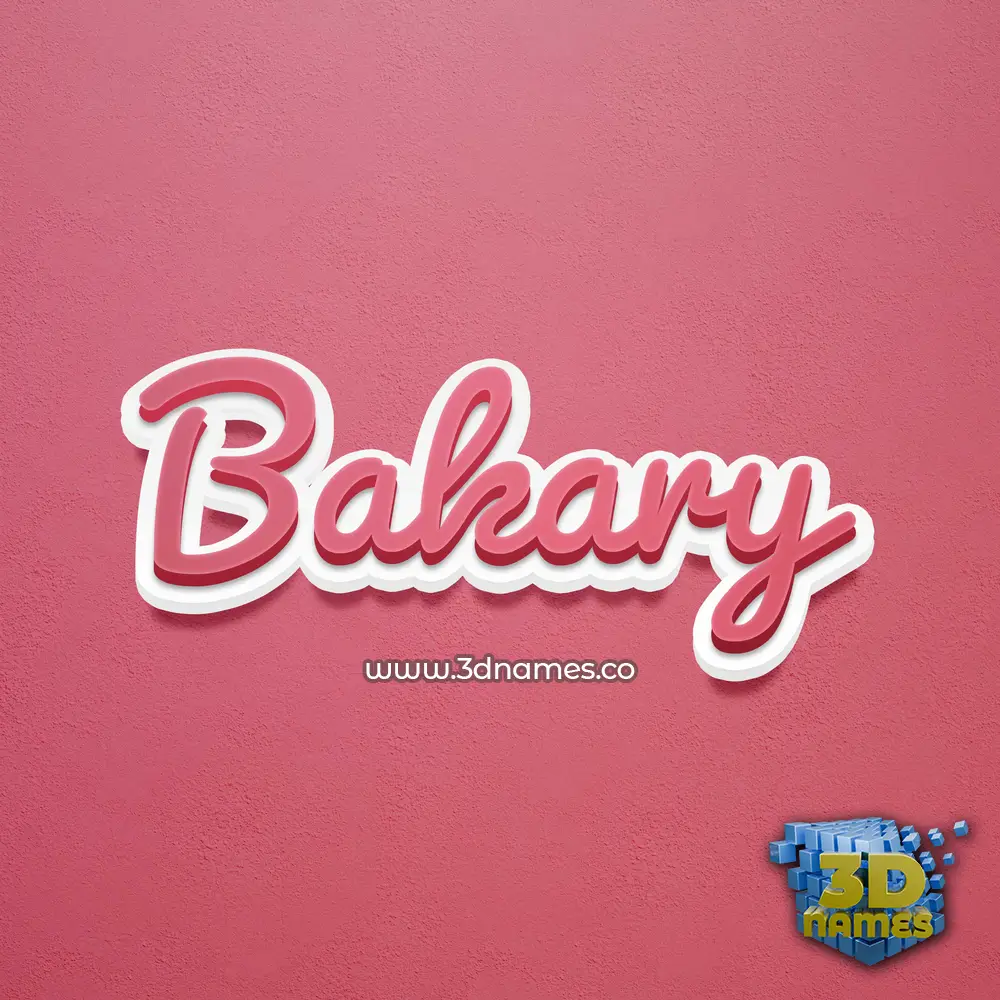 bakary in Red Scribble style - 3D name wallpaper