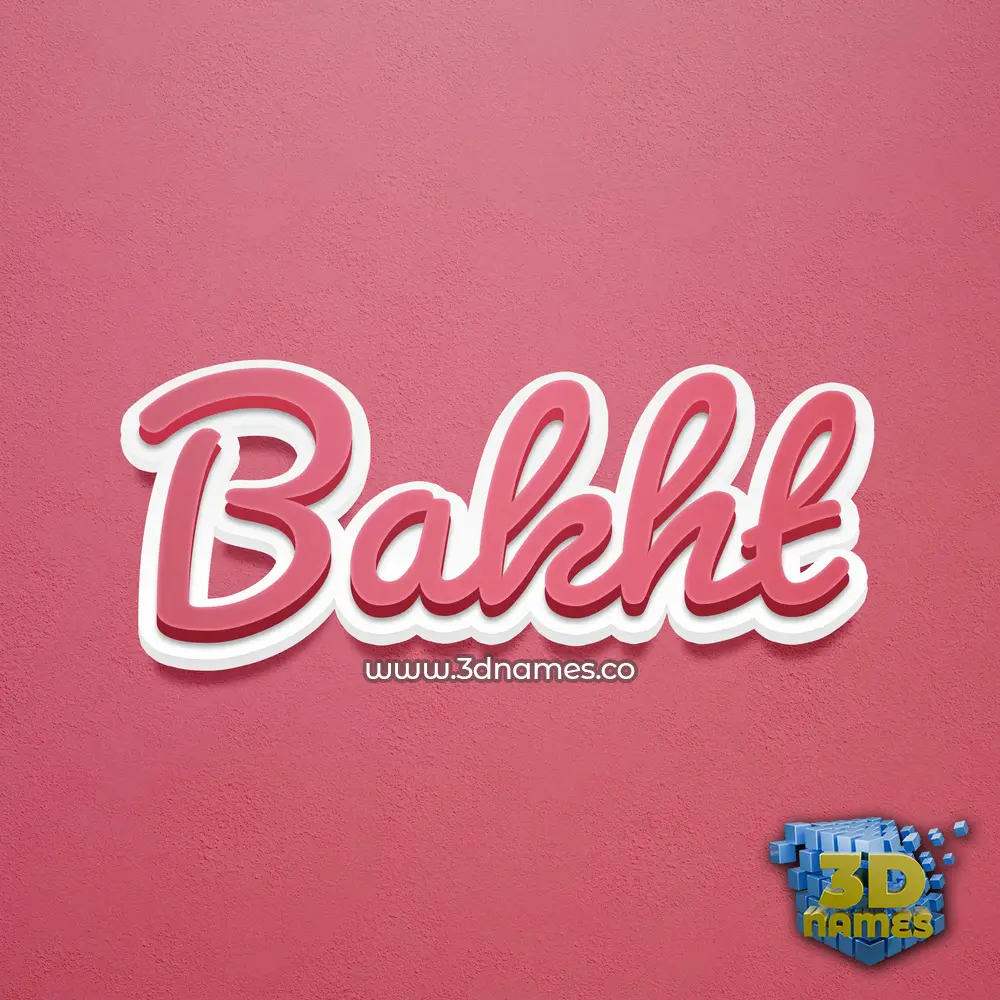 bakht in Red Scribble style - 3D name wallpaper