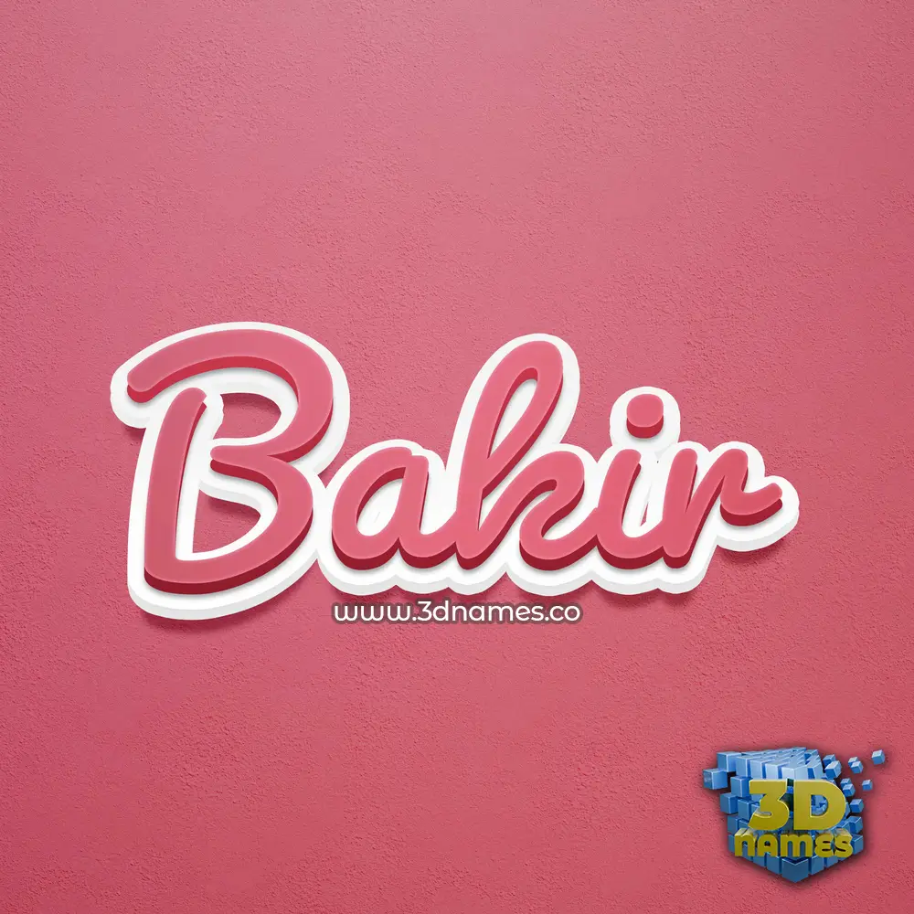 bakir in Red Scribble style - 3D name wallpaper