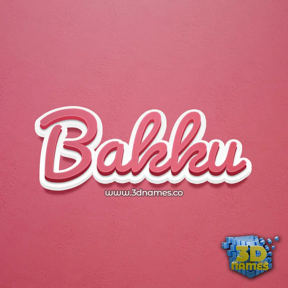 bakku in Red Scribble style - 3D name wallpaper