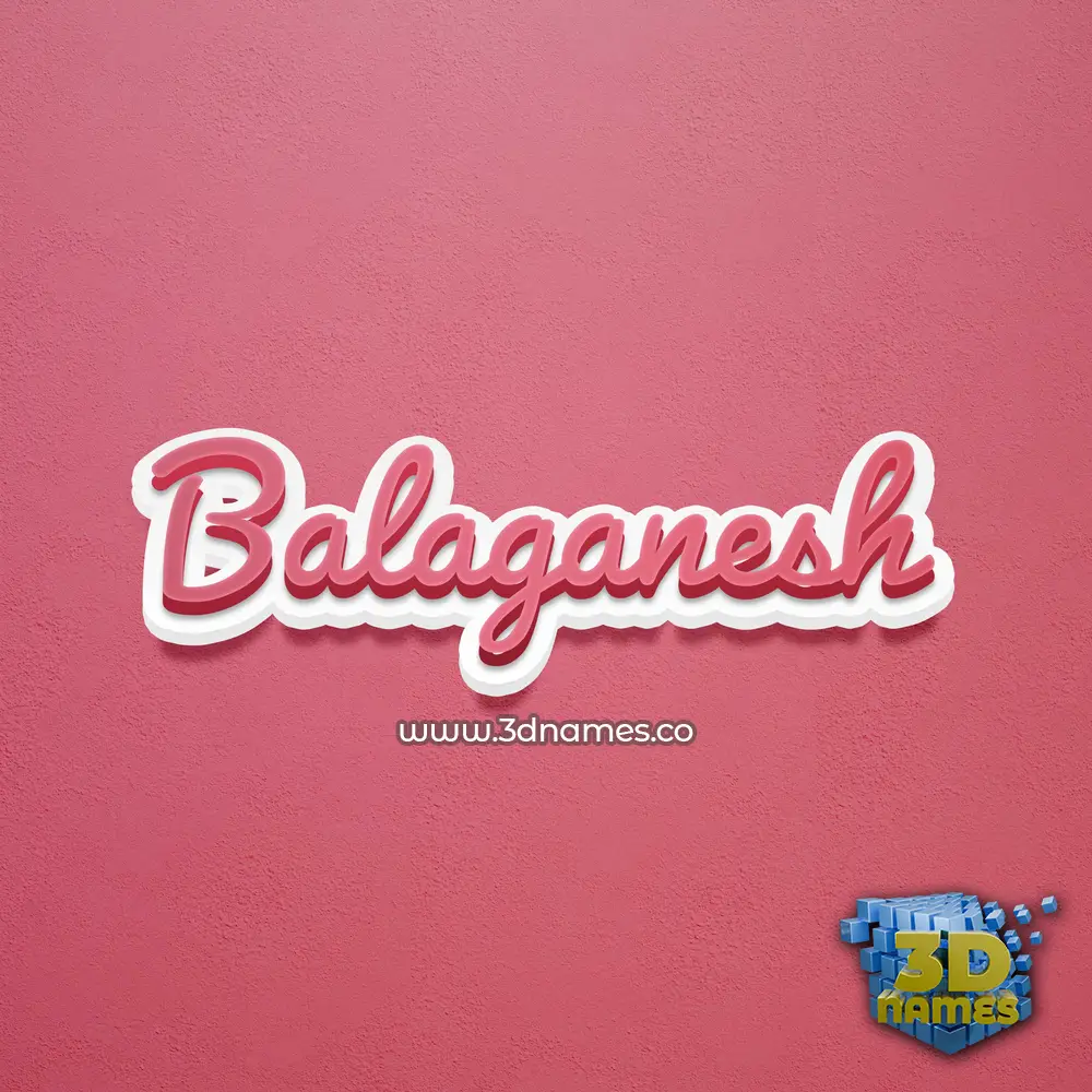balaganesh in Red Scribble style - 3D name wallpaper