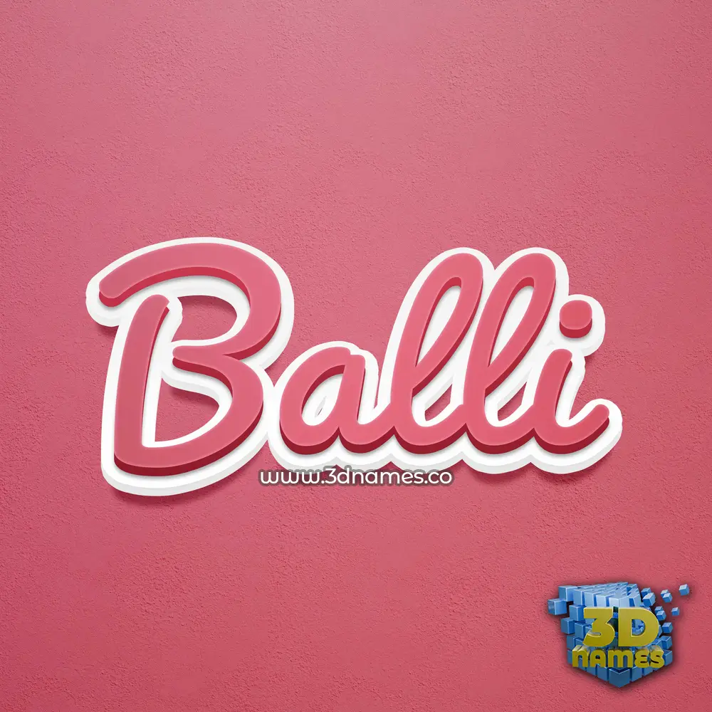 balli in Red Scribble style - 3D name wallpaper