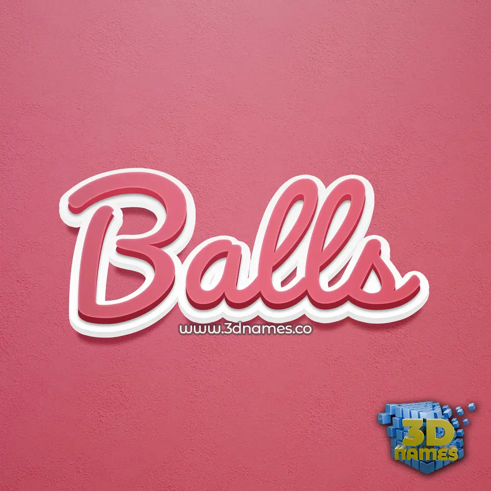 balls in Red Scribble style - 3D name wallpaper