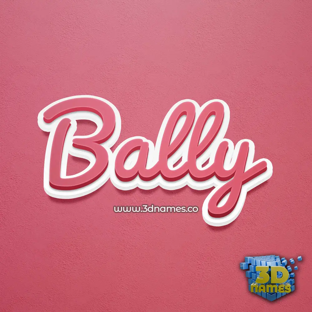 bally in Red Scribble style - 3D name wallpaper