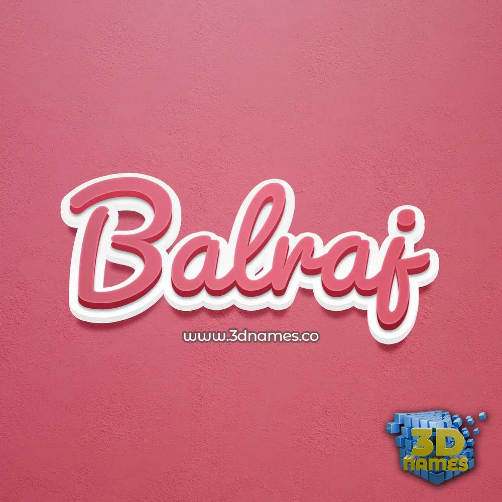 balraj in Red Scribble style - 3D name wallpaper