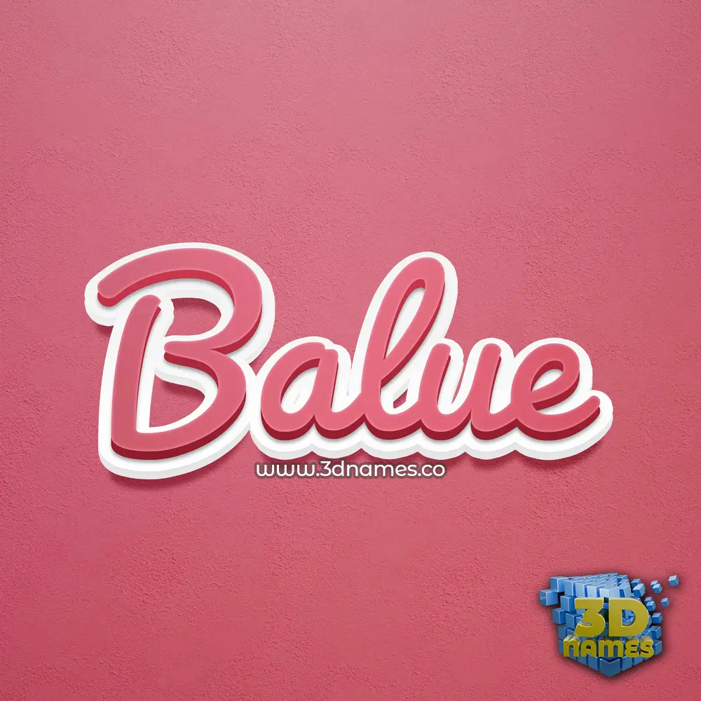 balue in Red Scribble style - 3D name wallpaper