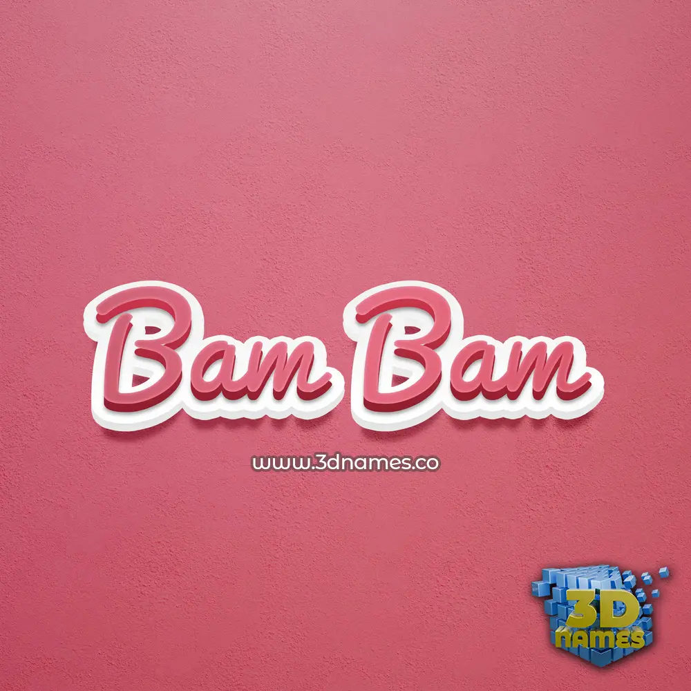 bam bam in Red Scribble style - 3D name wallpaper