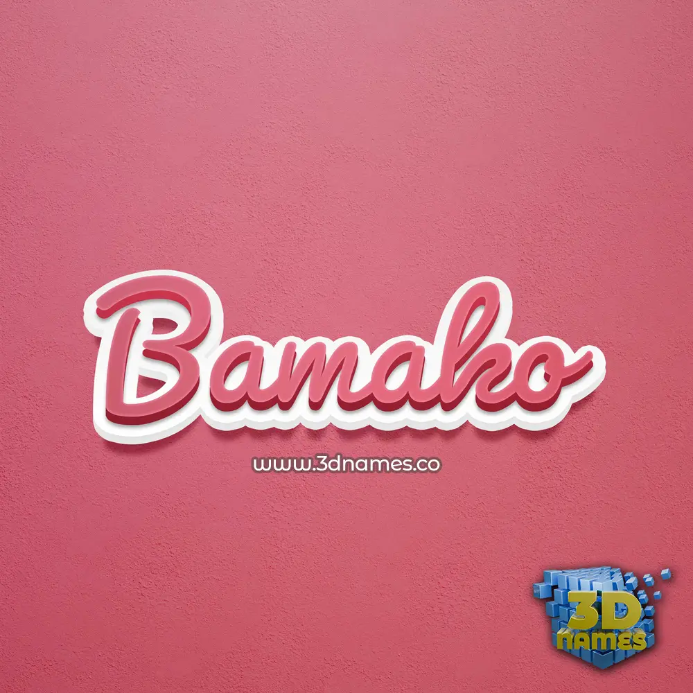 bamako in Red Scribble style - 3D name wallpaper