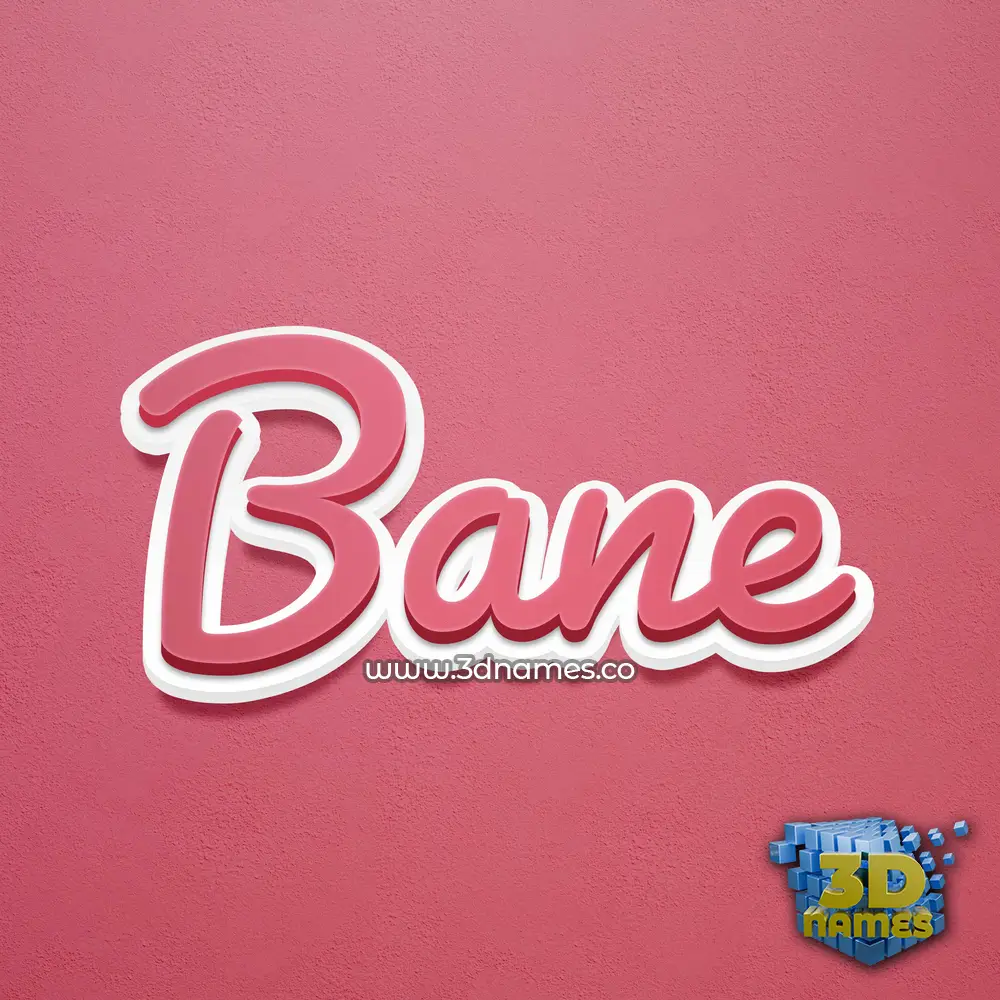 bane in Red Scribble style - 3D name wallpaper