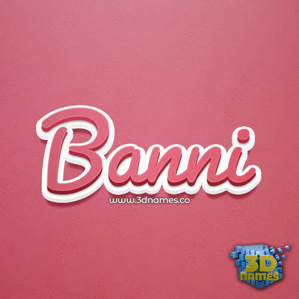 banni in Red Scribble style - 3D name wallpaper