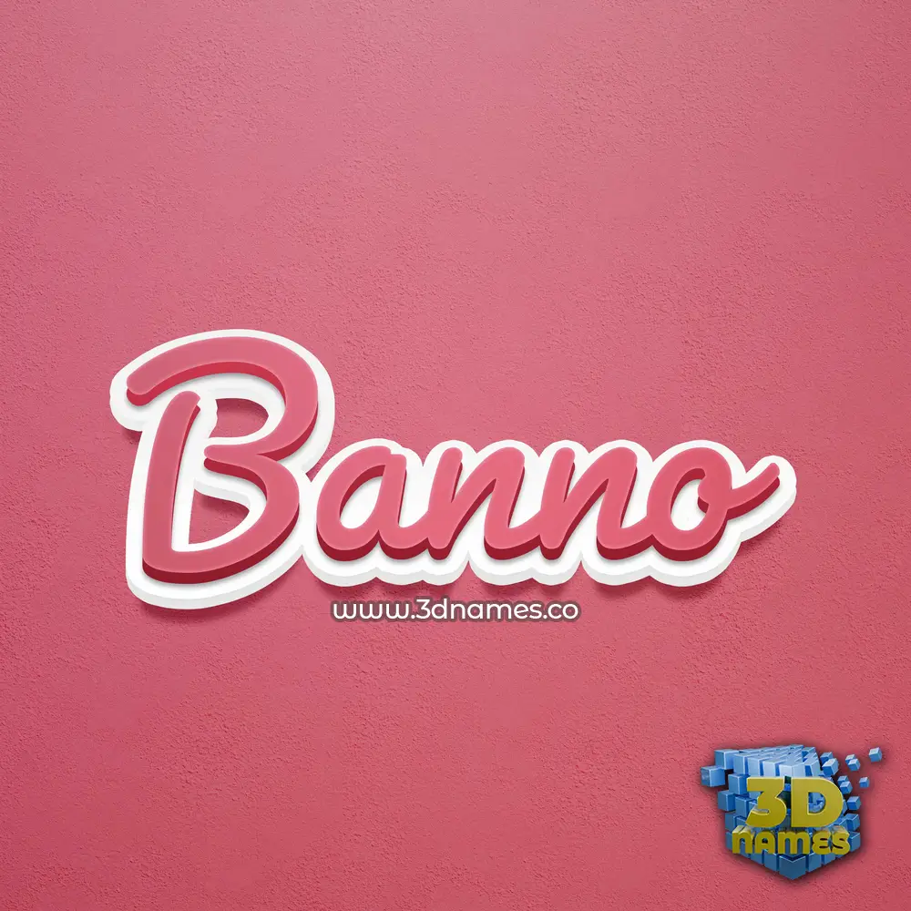 banno in Red Scribble style - 3D name wallpaper