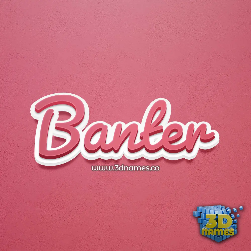 banter in Red Scribble style - 3D name wallpaper