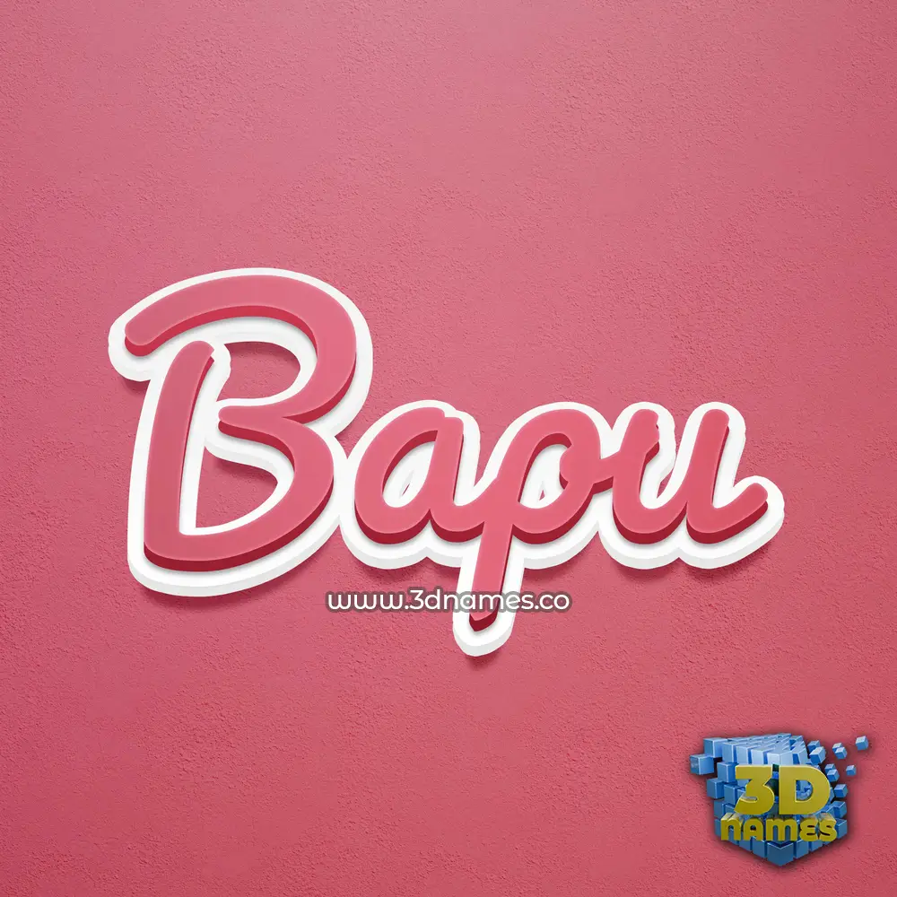 bapu in Red Scribble style - 3D name wallpaper