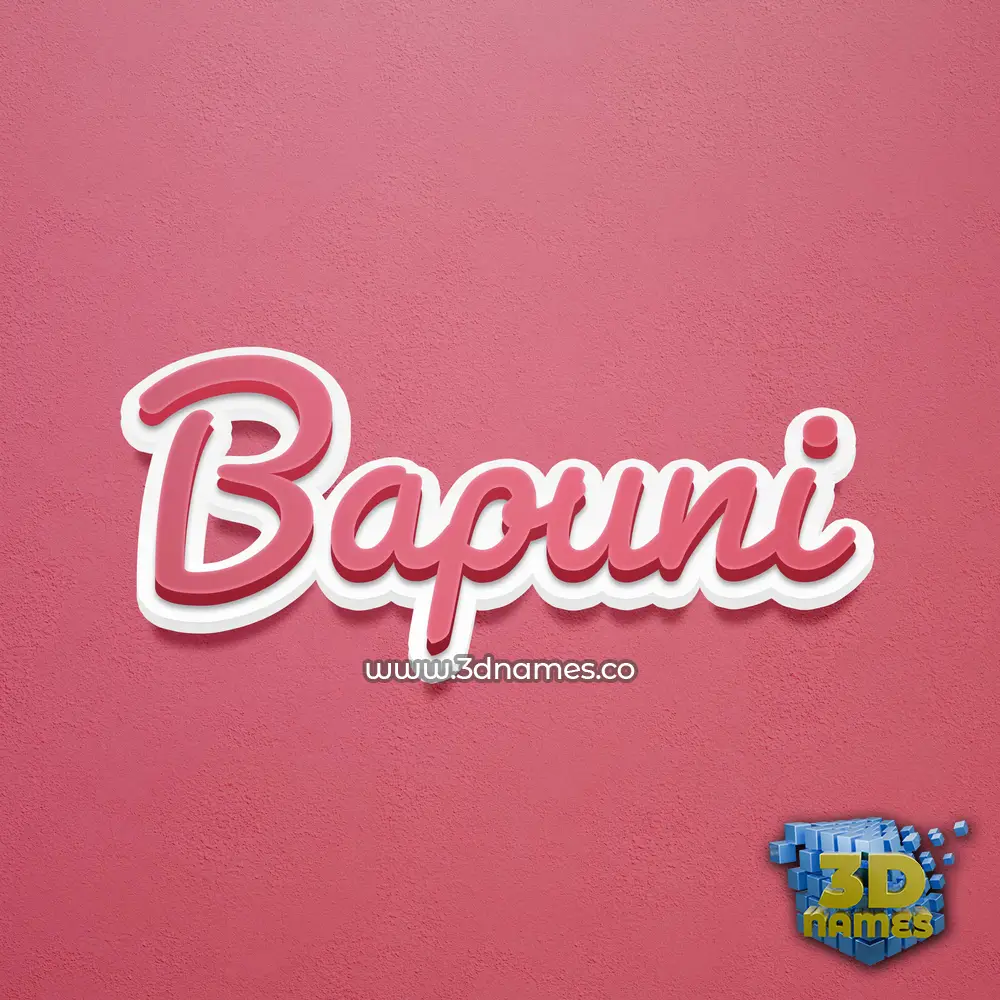 bapuni in Red Scribble style - 3D name wallpaper