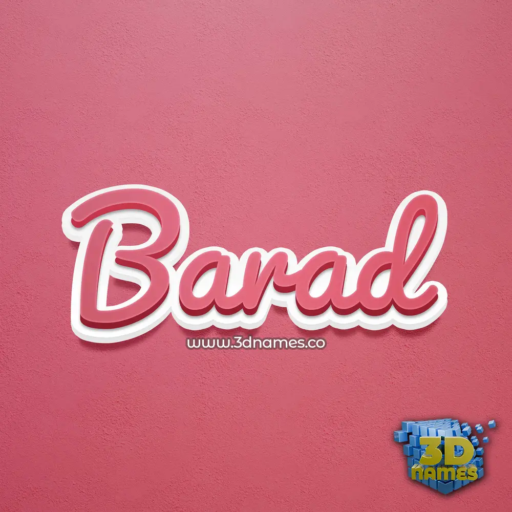 barad in Red Scribble style - 3D name wallpaper