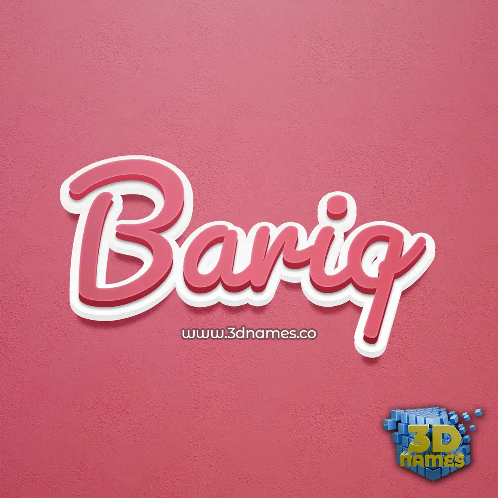 bariq in Red Scribble style - 3D name wallpaper
