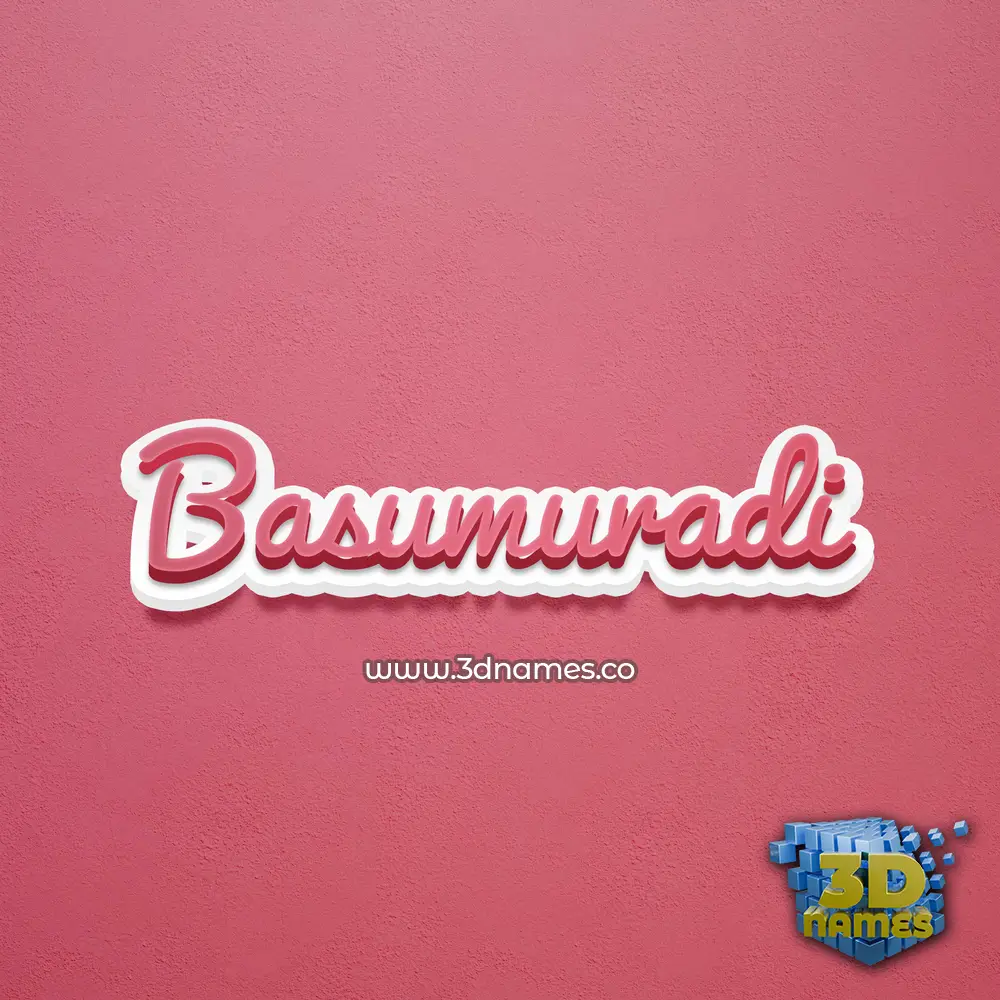 basumuradi in Red Scribble style - 3D name wallpaper