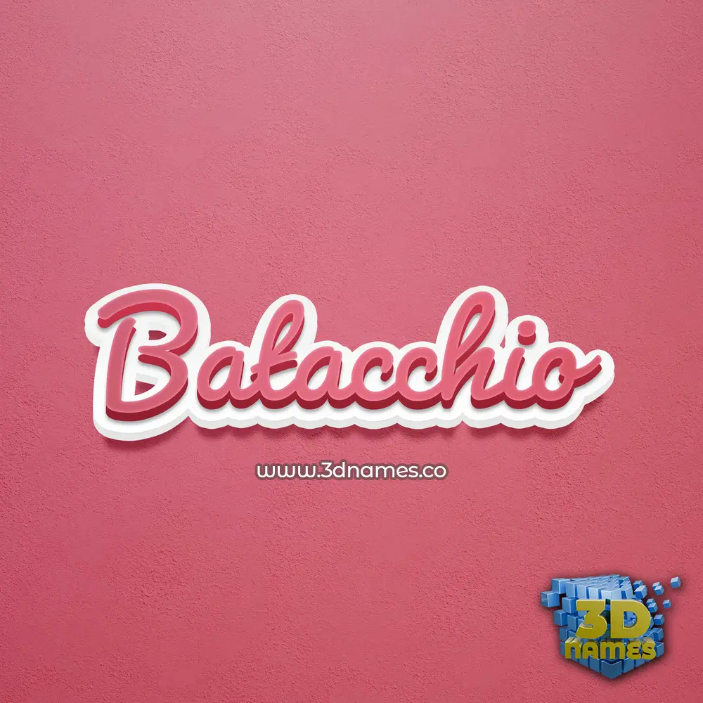 batacchio in Red Scribble style - 3D name wallpaper