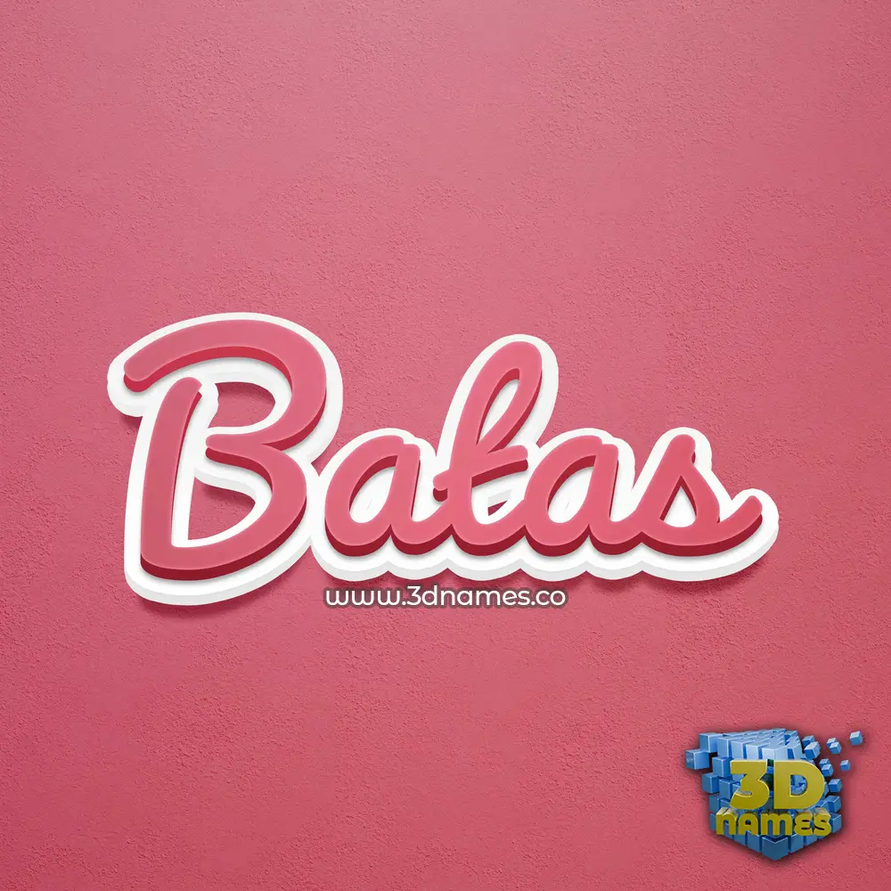 batas in Red Scribble style - 3D name wallpaper